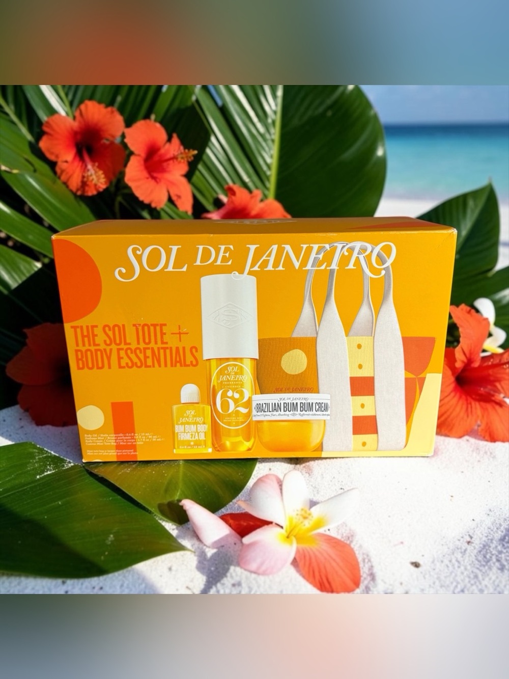 🌴SOL DE JANIERO🌴Limited Edition The Sol Tote + Body Essentials 3-PC Set/NIB